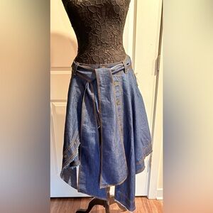 Anthropologie Pilcro Denim High-Low Asymmetric Raw-Hem Skirt Size 10 NWT’S